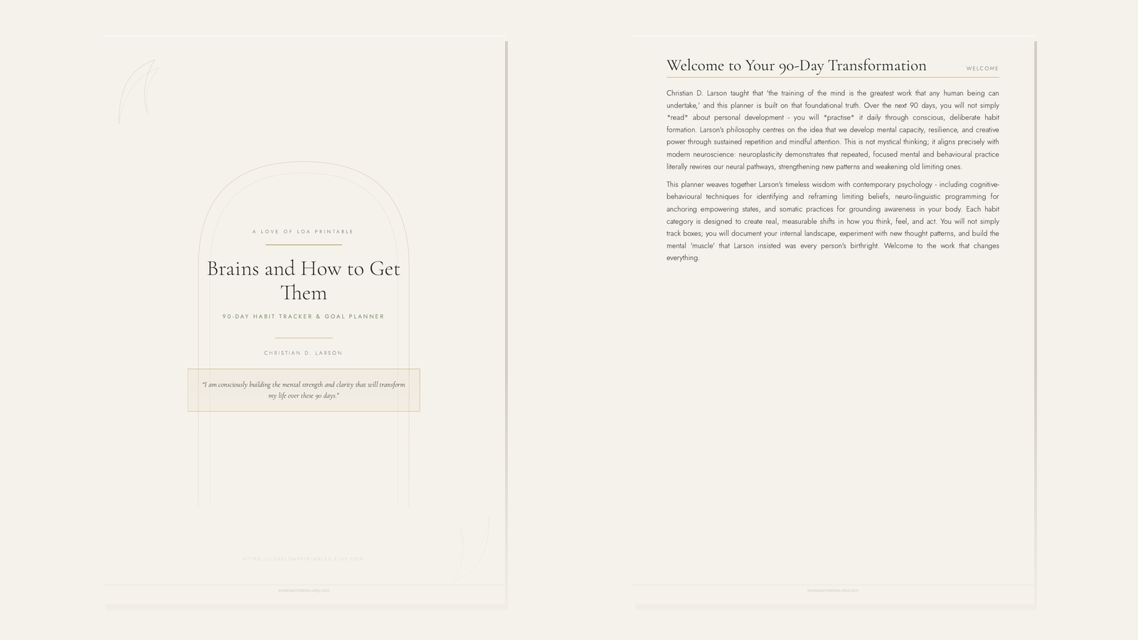 Inside the Brains and How to Get Them Habit Tracker & Goal Planner - interior preview